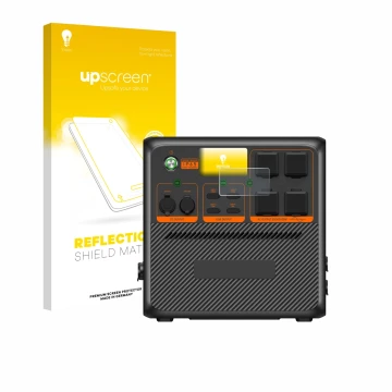 Face avant d’un emballage produit avec le logo de la marque upscreen. À côté, l’appareil Bluetti AC240P est représenté avec la