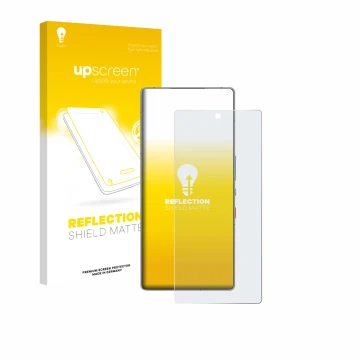 Face avant d’un emballage produit avec le logo de la marque upscreen. À côté, l’appareil ZTE Nubia Red Magic 11 Pro est représ