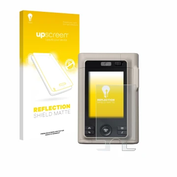 Face avant d’un emballage produit avec le logo de la marque upscreen. À côté, l’appareil Fujifilm Instax Mini LiPlay Plus est 