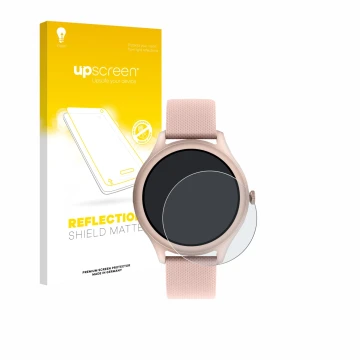 Face avant d’un emballage produit avec le logo de la marque upscreen. À côté, l’appareil Reflex Active Spectra 300 R AMOLED 1.