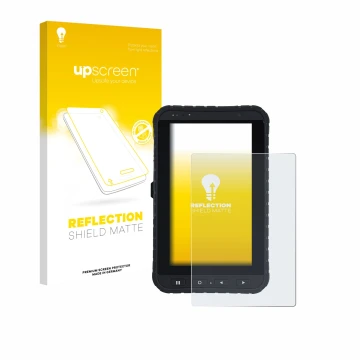 Face avant d’un emballage produit avec le logo de la marque upscreen. À côté, l’appareil Winmate M700DQ8 est représenté avec l