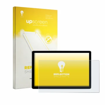 Face avant d’un emballage produit avec le logo de la marque upscreen. À côté, l’appareil Skoda Elroq 85 2026 est représenté av