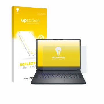 Face avant d’un emballage produit avec le logo de la marque upscreen. À côté, l’appareil Dell Alienware 16 Area-51 est représe