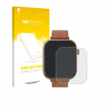 Face avant d’un emballage produit avec le logo de la marque upscreen. À côté, l’appareil Techmade M-GLAM011 1.75
