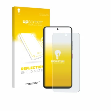 Face avant d’un emballage produit avec le logo de la marque upscreen. À côté, l’appareil Telekom T Phone 3 Pro est représenté 