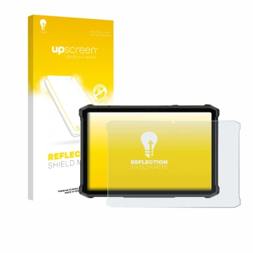 Face avant d’un emballage produit avec le logo de la marque upscreen. À côté, l’appareil Ulefone Armor Pad 5 Ultra est représe