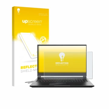 Face avant d’un emballage produit avec le logo de la marque upscreen. À côté, l’appareil Gigabyte AORUS 17 2024 est représenté