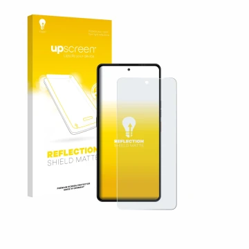 Face avant d’un emballage produit avec le logo de la marque upscreen. À côté, l’appareil Gigaset GS6 est représenté avec la pr