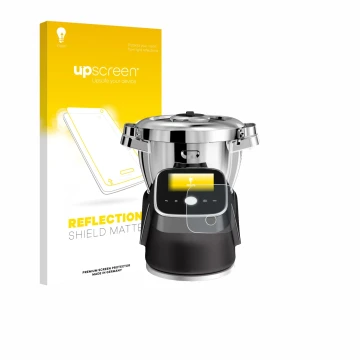 Face avant d’un emballage produit avec le logo de la marque upscreen. À côté, l’appareil Moulinex i-Companion Touch Pro est re