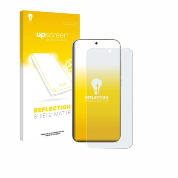 Face avant d’un emballage produit avec le logo de la marque upscreen. À côté, l’appareil Oppo Reno 15 Pro est représenté avec 