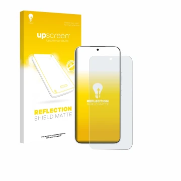 Face avant d’un emballage produit avec le logo de la marque upscreen. À côté, l’appareil Honor 500 est représenté avec la prot