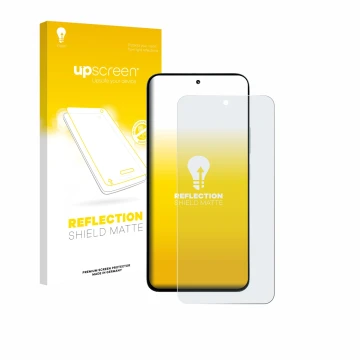 Face avant d’un emballage produit avec le logo de la marque upscreen. À côté, l’appareil Xiaomi Poco M7 Plus est représenté av