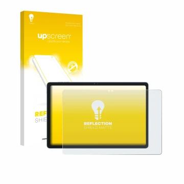 Face avant d’un emballage produit avec le logo de la marque upscreen. À côté, l’appareil Blackview Zeno 10 est représenté avec