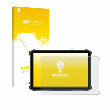 Face avant d’un emballage produit avec le logo de la marque upscreen. À côté, l’appareil Ulefone Armor Pad 5 Pro est représent