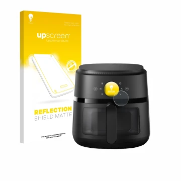 Face avant d’un emballage produit avec le logo de la marque upscreen. À côté, l’appareil Philips Airfryer 2000 Gen 2 6,2L est 