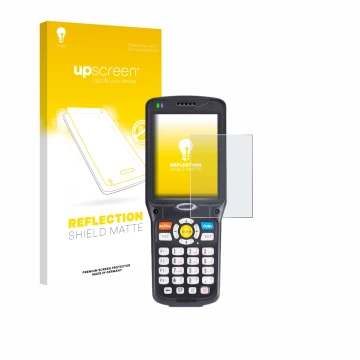 Face avant d’un emballage produit avec le logo de la marque upscreen. À côté, l’appareil Unitech HT510 est représenté avec la 