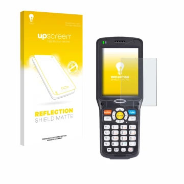 Face avant d’un emballage produit avec le logo de la marque upscreen. À côté, l’appareil Unitech HT510A est représenté avec la