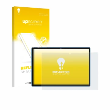 Face avant d’un emballage produit avec le logo de la marque upscreen. À côté, l’appareil Biegedy B25 10.1