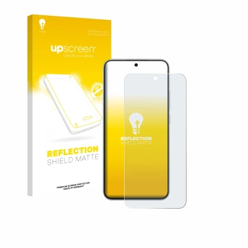 Face avant d’un emballage produit avec le logo de la marque upscreen. À côté, l’appareil Oppo A6 Pro est représenté avec la pr