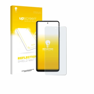 Face avant d’un emballage produit avec le logo de la marque upscreen. À côté, l’appareil Oppo K13x est représenté avec la prot