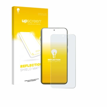 Face avant d’un emballage produit avec le logo de la marque upscreen. À côté, l’appareil OnePlus 13T est représenté avec la pr