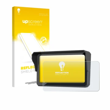 Face avant d’un emballage produit avec le logo de la marque upscreen. À côté, l’appareil Carpuride W602BS est représenté avec 