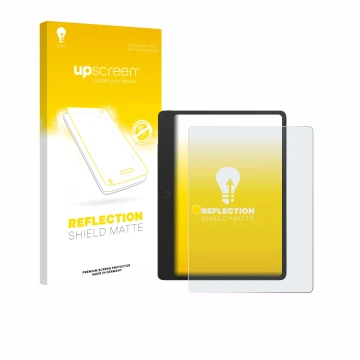 Face avant d’un emballage produit avec le logo de la marque upscreen. À côté, l’appareil TCL Note A1 est représenté avec la pr