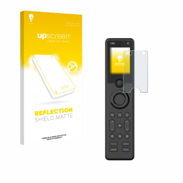 Face avant d’un emballage produit avec le logo de la marque upscreen. À côté, l’appareil Sofabaton X1S est représenté avec la 