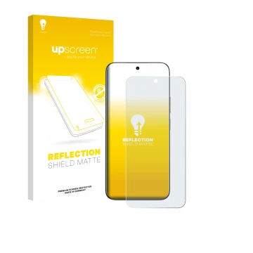 Face avant d’un emballage produit avec le logo de la marque upscreen. À côté, l’appareil realme C85 est représenté avec la pro