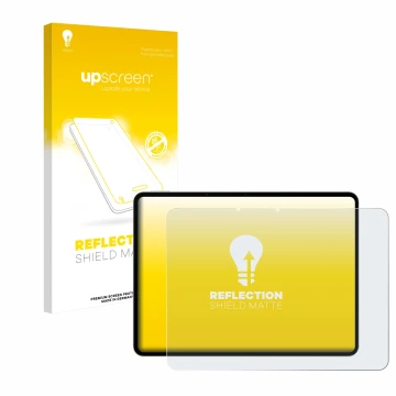 Face avant d’un emballage produit avec le logo de la marque upscreen. À côté, l’appareil realme Pad 3 est représenté avec la p