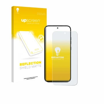 Face avant d’un emballage produit avec le logo de la marque upscreen. À côté, l’appareil Motorola Moto G67 est représenté avec