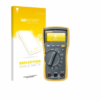 Face avant d’un emballage produit avec le logo de la marque upscreen. À côté, l’appareil Fluke 115 est représenté avec la prot