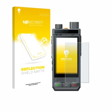 Face avant d’un emballage produit avec le logo de la marque upscreen. À côté, l’appareil Hytera P60 est représenté avec la pro