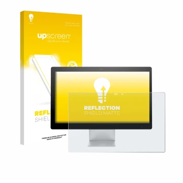 Face avant d’un emballage produit avec le logo de la marque upscreen. À côté, l’appareil HP Pavilion All-In-One PC 23-q105nf e