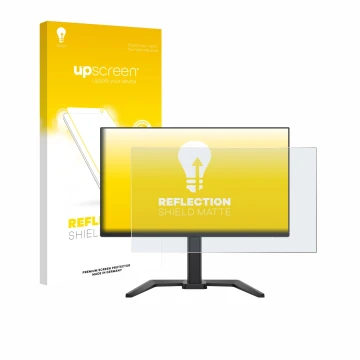 Face avant d’un emballage produit avec le logo de la marque upscreen. À côté, l’appareil Iiyama G-Master GB2591HSU-B1 est repr
