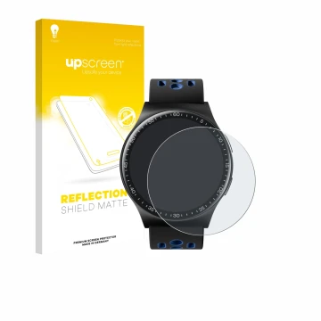 Face avant d’un emballage produit avec le logo de la marque upscreen. À côté, l’appareil Reebok Pulse Smartwatch est représent