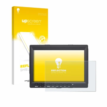 Face avant d’un emballage produit avec le logo de la marque upscreen. À côté, l’appareil Feelworld FW759 7