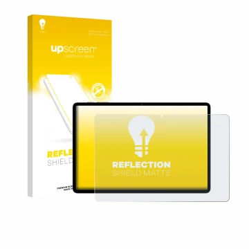 Face avant d’un emballage produit avec le logo de la marque upscreen. À côté, l’appareil Teclast P50T est représenté avec la p