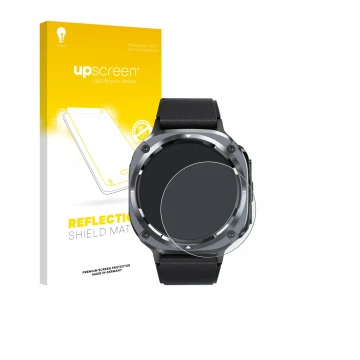 Face avant d’un emballage produit avec le logo de la marque upscreen. À côté, l’appareil TIMU S90+ 1.48