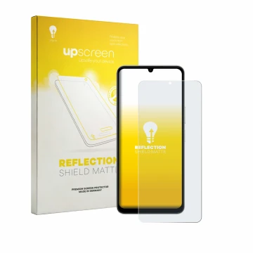 Face avant d’un emballage produit avec le logo de la marque upscreen. À côté, l’appareil Vivo Y11 2026 est représenté avec la 