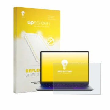 Face avant d’un emballage produit avec le logo de la marque upscreen. À côté, l’appareil MEDION Avantum 14 E1e est représenté 