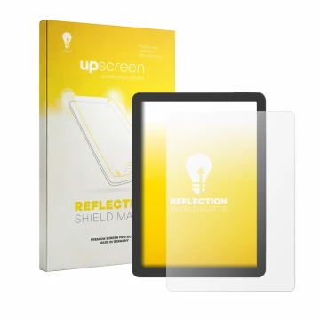 Face avant d’un emballage produit avec le logo de la marque upscreen. À côté, l’appareil Bigme B6 Pro est représenté avec la p