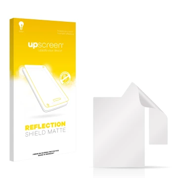 Face avant d’un emballage produit avec le logo de la marque upscreen. À côté se trouve la protection d’écran correspondante.