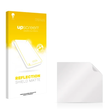 Face avant d’un emballage produit avec le logo de la marque upscreen. À côté se trouve la protection d’écran correspondante.