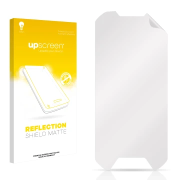 Face avant d’un emballage produit avec le logo de la marque upscreen. À côté se trouve la protection d’écran correspondante.