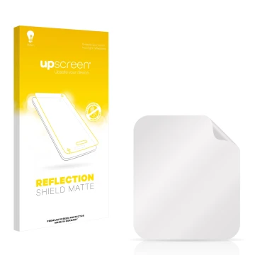 Face avant d’un emballage produit avec le logo de la marque upscreen. À côté se trouve la protection d’écran correspondante.