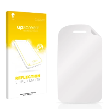 Face avant d’un emballage produit avec le logo de la marque upscreen. À côté se trouve la protection d’écran correspondante.
