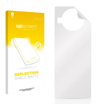Face avant d’un emballage produit avec le logo de la marque upscreen. À côté se trouve la protection d’écran correspondante.