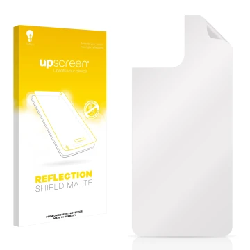 Face avant d’un emballage produit avec le logo de la marque upscreen. À côté se trouve la protection d’écran correspondante.