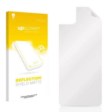 Face avant d’un emballage produit avec le logo de la marque upscreen. À côté se trouve la protection d’écran correspondante.